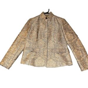 Liz Claiborne Collection Blazer Womens Size 8 Brown Textured Snaps Jacket‎